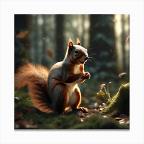 Squirrel In The Forest 319 Canvas Print