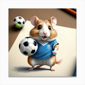 Hamster In Soccer Jersey Canvas Print