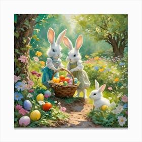 Easter Bunnies Canvas Print