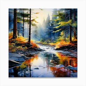 Watercolor Landscape Abstract Superior National Forest Studio Photography Canvas Print