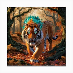 Tiger In The Forest Canvas Print