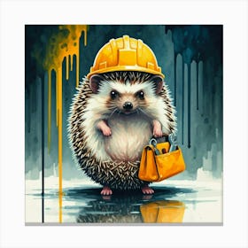 Hedgehog In construction Leinwandbild