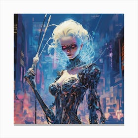 Symbiote in Cyberpunk Futuristic Enviroment Canvas Print