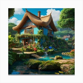 Default Photo Realistic Image Of An Alien Jungle With A Lagoon 0 ٢ Canvas Print