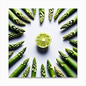 Green Asparagus In A Circle Canvas Print