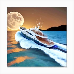 Yacht In The Ocean 4 Canvas Print