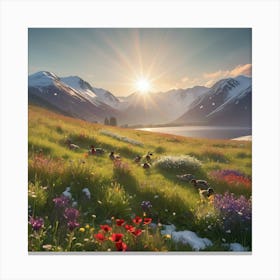 Sunrise In The Mountains Canvas Print