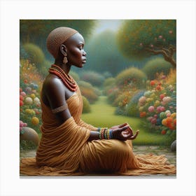 Woman In Meditation Canvas Print