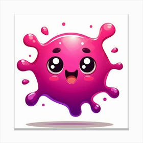 Kawaii Pink Splatter Canvas Print