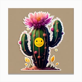 Smiley Cactus Canvas Print