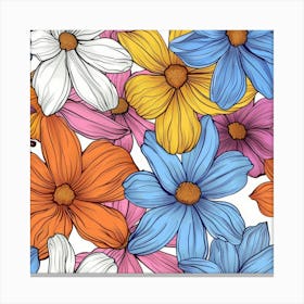 Seamless Floral Pattern 5 Canvas Print