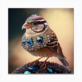 Bird With Jewels 1 Canvas Print