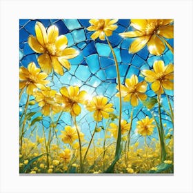 Yellow Daisies In The Field Canvas Print