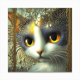 Cat In A Cage Canvas Print