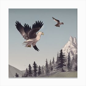 Eagles In Flight 1 Canvas Print
