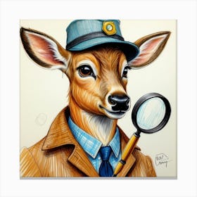 Detective Deer 5 Canvas Print