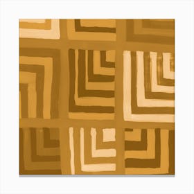 Painted Color Block Squares In Mustard Canvas Print