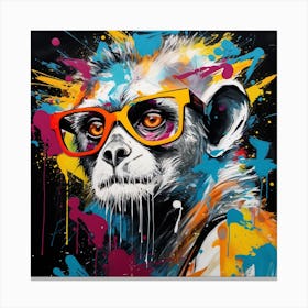 Monkey In Glasses Canvas Print