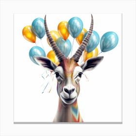 Antelope With Balloons Canvas Print