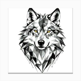 Geometric Wolf Head Canvas Print