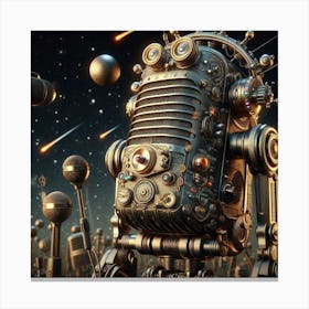 Robot, digital art Canvas Print