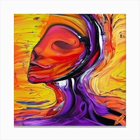 Craiyon 135719 Abstract Knife Painting Of Simple Face In Lines In Zao Wou Ki Styles In Red Orange Ye Canvas Print