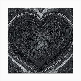 Heart Of Black And White Canvas Print