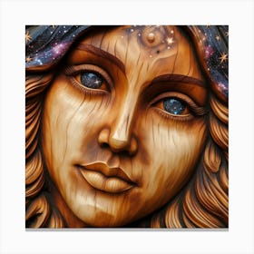 Wood Carving Of A Woman Canvas Print