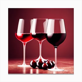 Red Wine Glasses 3 Canvas Print