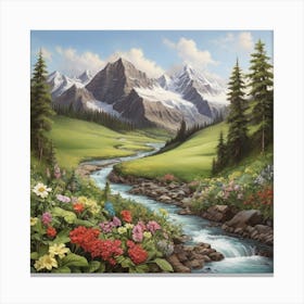 Valley Of Flowers Canvas Print