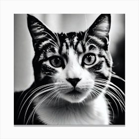 Black And White Cat 11 Canvas Print