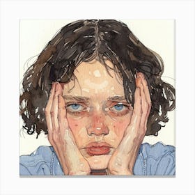 Portrait Of A Sad Girl 2 Canvas Print