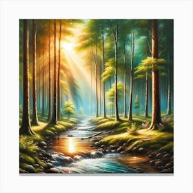 Sunrise In The Forest Canvas Print