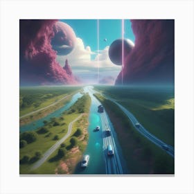 Space Landscape 5 Canvas Print