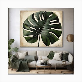 Large Monstera leaf 6 Canvas Print