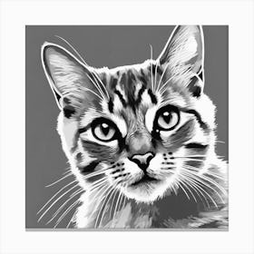 Tabby Cat Painting Canvas Print