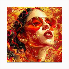 Flaming Woman Canvas Print