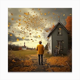 House In The Fall Canvas Print