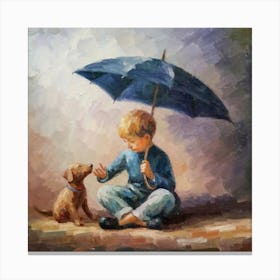 Boy And His Dog Canvas Print