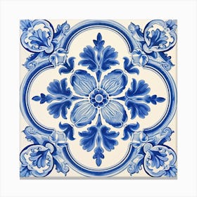 Paris France Delft Tile Illustration 4 Canvas Print