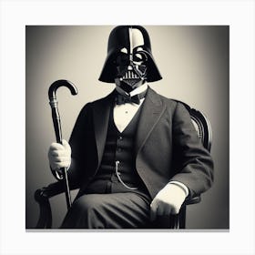 Darth Vader 1930's Black And White Portrait Star Wars Art Print Canvas Print