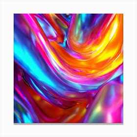 3d Light Colors Holographic Abstract Future Movement Shapes Dynamic Vibrant Flowing Lumi (16) Canvas Print