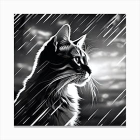 Cat In The Rain Canvas Print