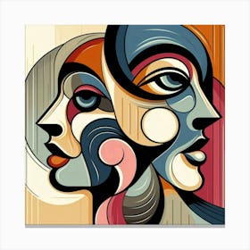 Abstract Women'S Faces Canvas Print