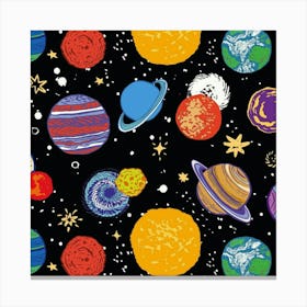 Space Galaxy Art Cute Art Canvas Print