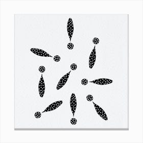 Exclamation Marks Black Polka Dots 1 Canvas Print