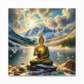 Buddha in The Rocky Mountains Canvas Print
