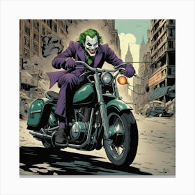 Joker On A Motorcycle 1 Canvas Print