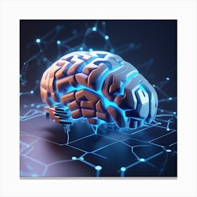 Artificial Intelligence Brain 47 Canvas Print