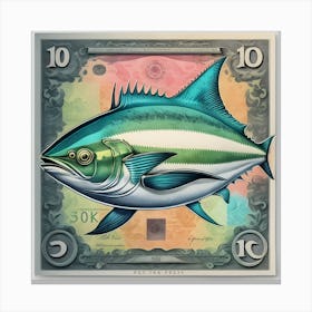 Tuna Fish Vintage Poster Canvas Print